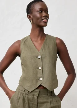 Femme bonprix Premium|Vestes & Manteaux|Gilet sans manches 100 % lin