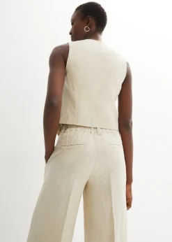 Femme bonprix Premium|Vestes & Manteaux|Gilet sans manches 100 % lin