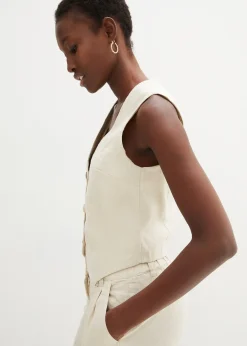 Femme bonprix Premium|Vestes & Manteaux|Gilet sans manches 100 % lin