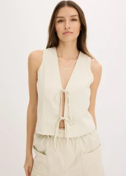 bonprix Gilet sans manches à nouettes|Femme Vestes & Manteaux