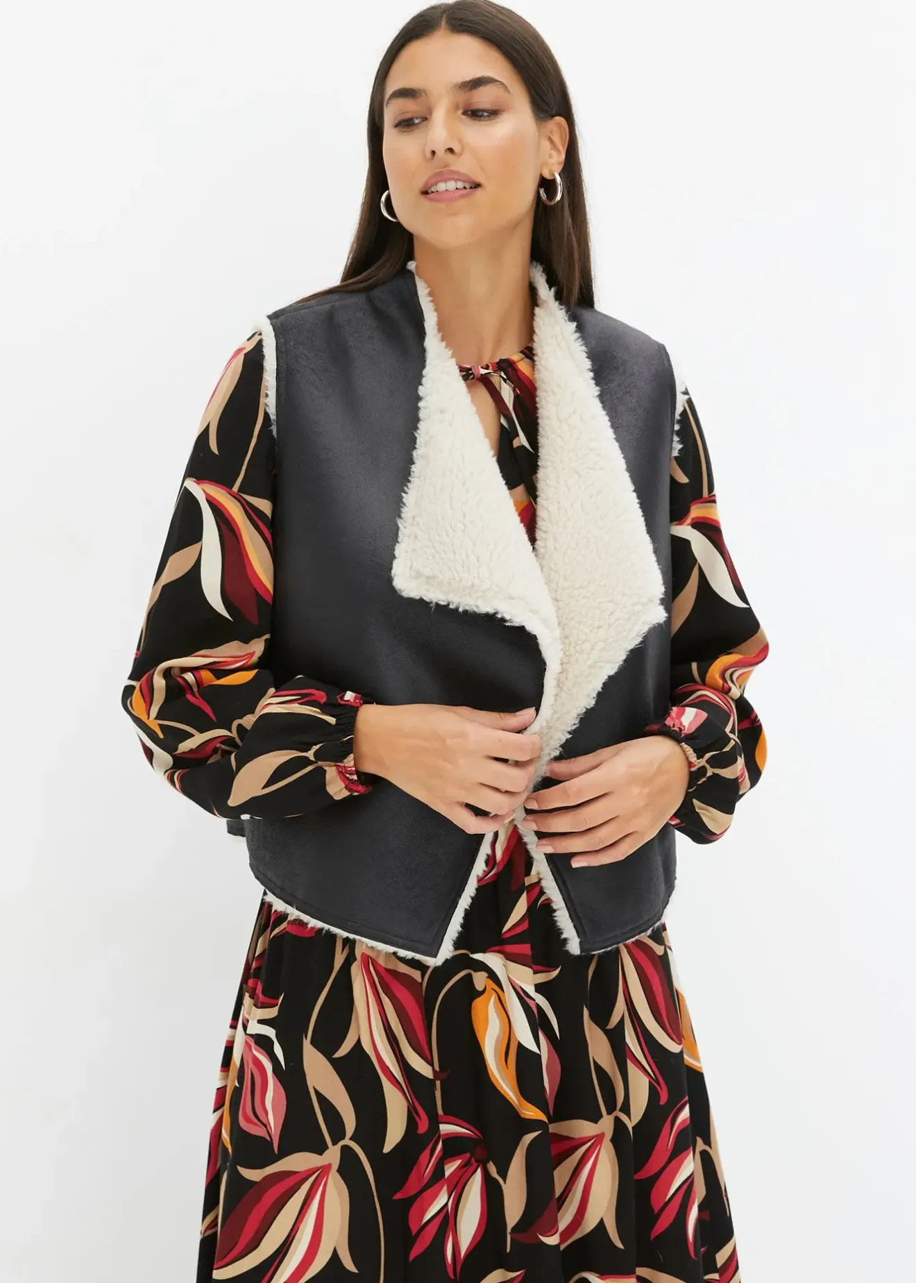 bonprix Gilet sans manches aspect peau de mouton|Femme Vestes & Manteaux