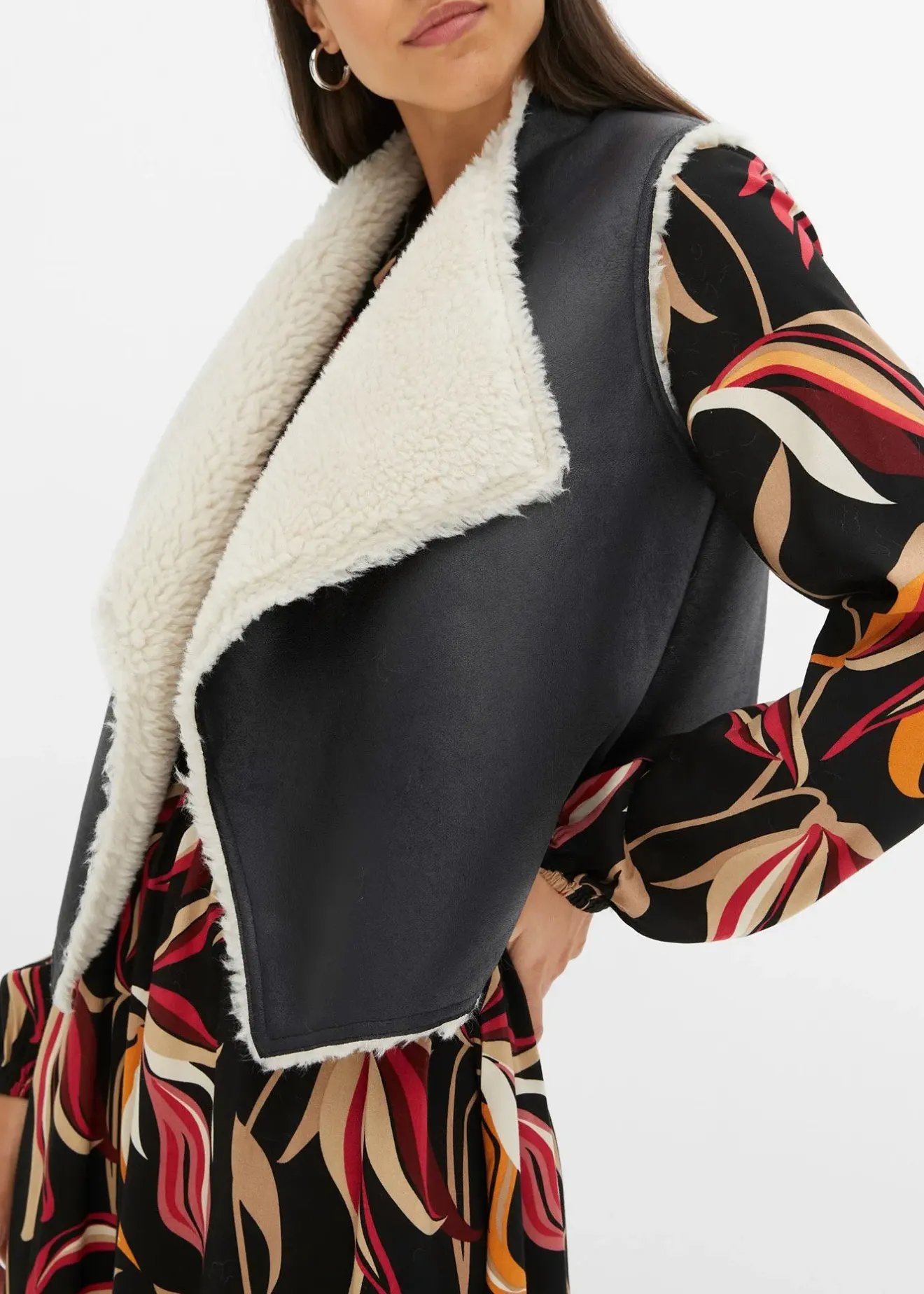 bonprix Gilet sans manches aspect peau de mouton|Femme Vestes & Manteaux