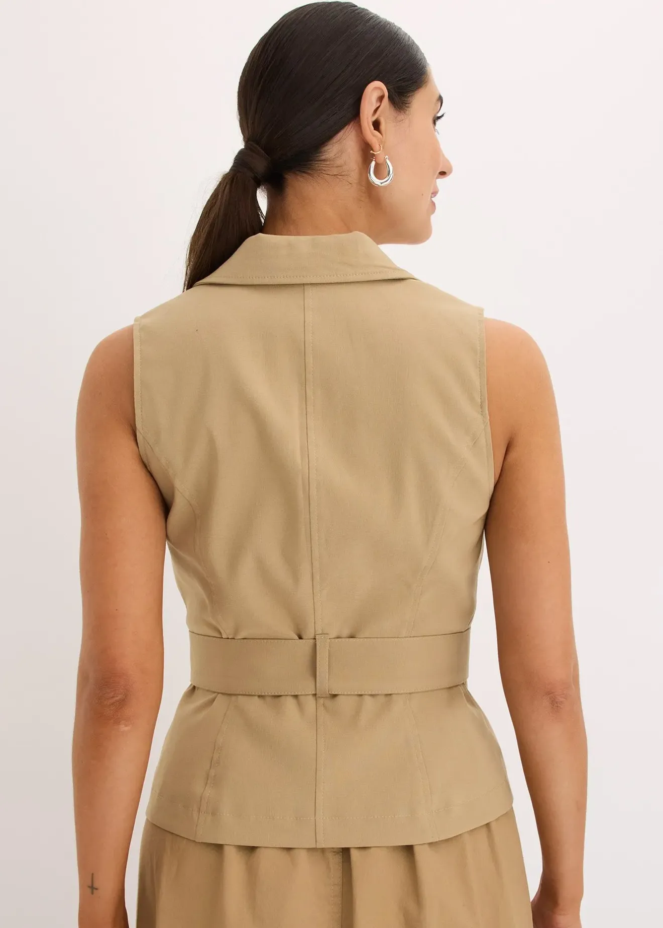 Femme bonprix Vestes & Manteaux|Gilet sans manches avec ceinture