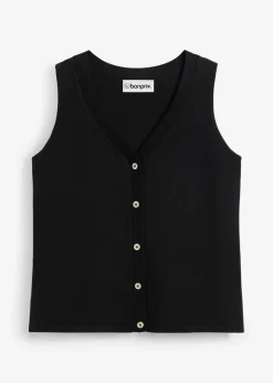 bonprix Gilet sans manches en fine maille|Femme Maille|Vestes & Manteaux