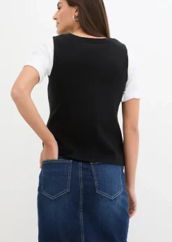 bonprix Gilet sans manches en fine maille|Femme Maille|Vestes & Manteaux