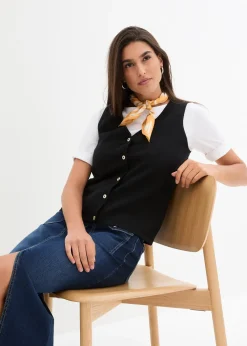 bonprix Gilet sans manches en fine maille|Femme Maille|Vestes & Manteaux