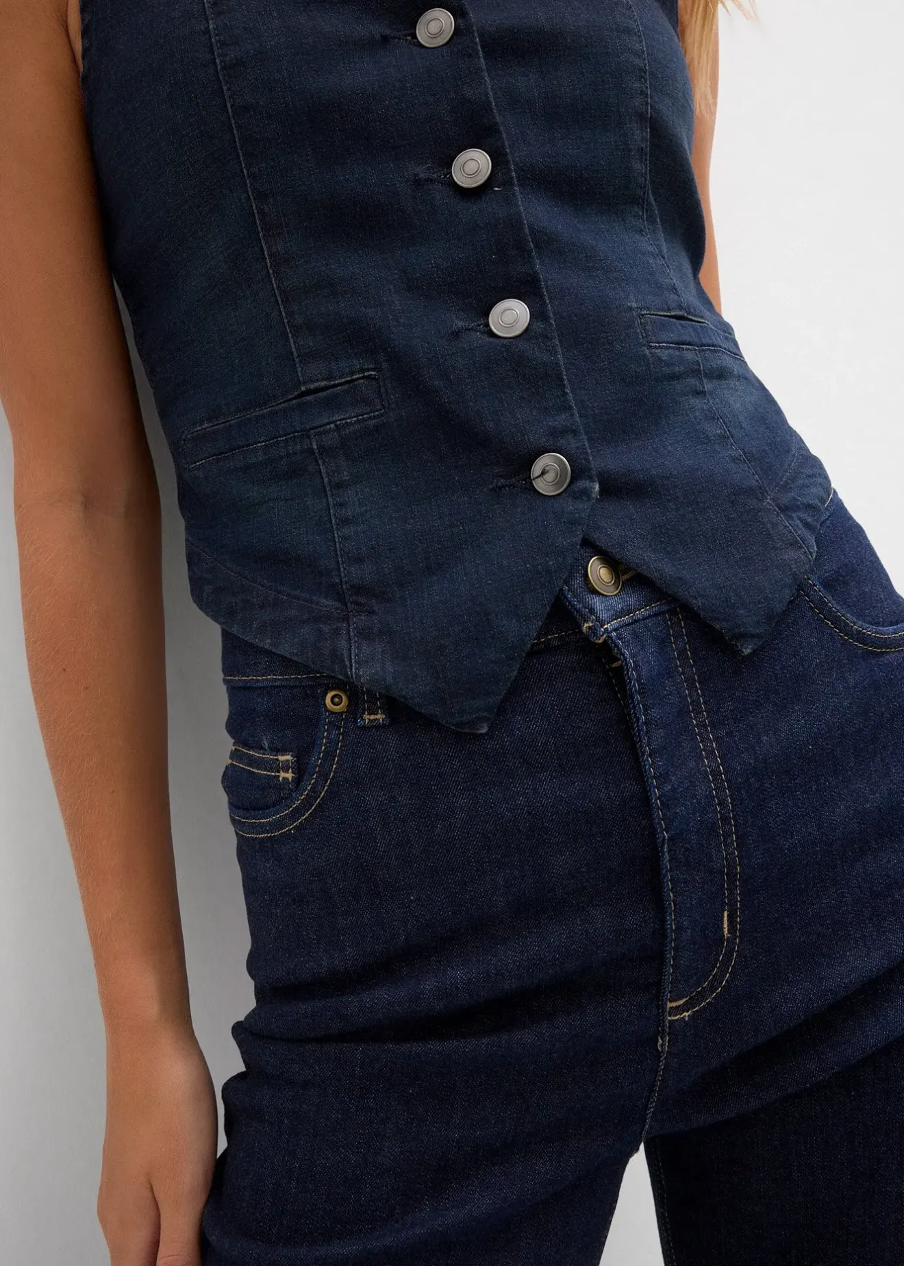 bonprix Gilet sans manches en jean|Femme Vestes & Manteaux