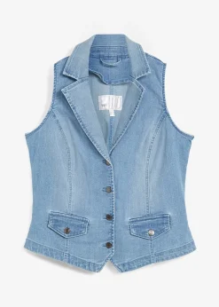 Femme bonprix Vestes & Manteaux|Gilet sans manches en jean extensible
