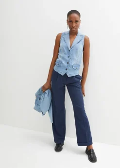 Femme bonprix Vestes & Manteaux|Gilet sans manches en jean extensible