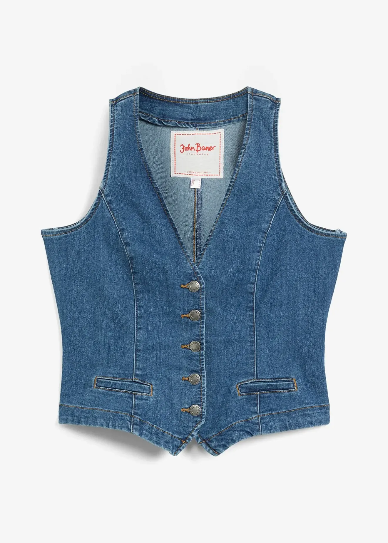 bonprix Gilet sans manches en jean extensible|Femme Vestes & Manteaux