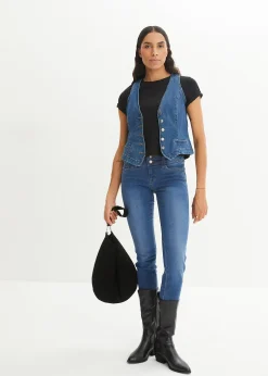 bonprix Gilet sans manches en jean extensible|Femme Vestes & Manteaux