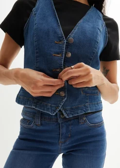 bonprix Gilet sans manches en jean extensible|Femme Vestes & Manteaux