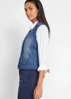 bonprix Gilet sans manches en jean extensible|Femme Vestes & Manteaux
