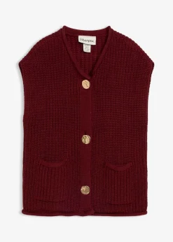 bonprix Gilet sans manches en maille avec des poches|Femme Maille|Vestes & Manteaux