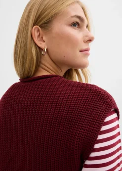 bonprix Gilet sans manches en maille avec des poches|Femme Maille|Vestes & Manteaux