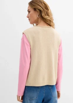 Femme bonprix Maille|Vestes & Manteaux|Gilet sans manches en maille