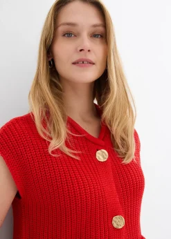 Femme bonprix Maille|Vestes & Manteaux|Gilet sans manches en maille avec des poches