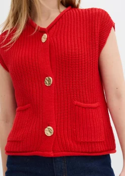 Femme bonprix Maille|Vestes & Manteaux|Gilet sans manches en maille avec des poches