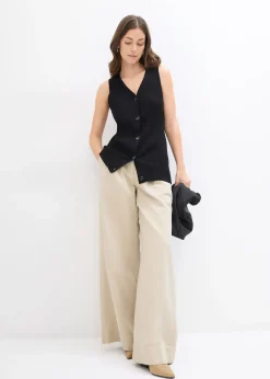 Femme bonprix Maille|Vestes & Manteaux|Gilet sans manches en maille côtelée