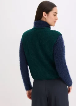 Femme bonprix Maille|Vestes & Manteaux|Gilet sans manches en maille à boutons décoratifs