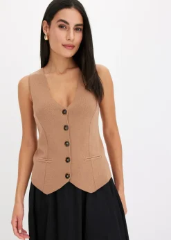 bonprix Gilet sans manches en maille|Femme Maille|Vestes & Manteaux