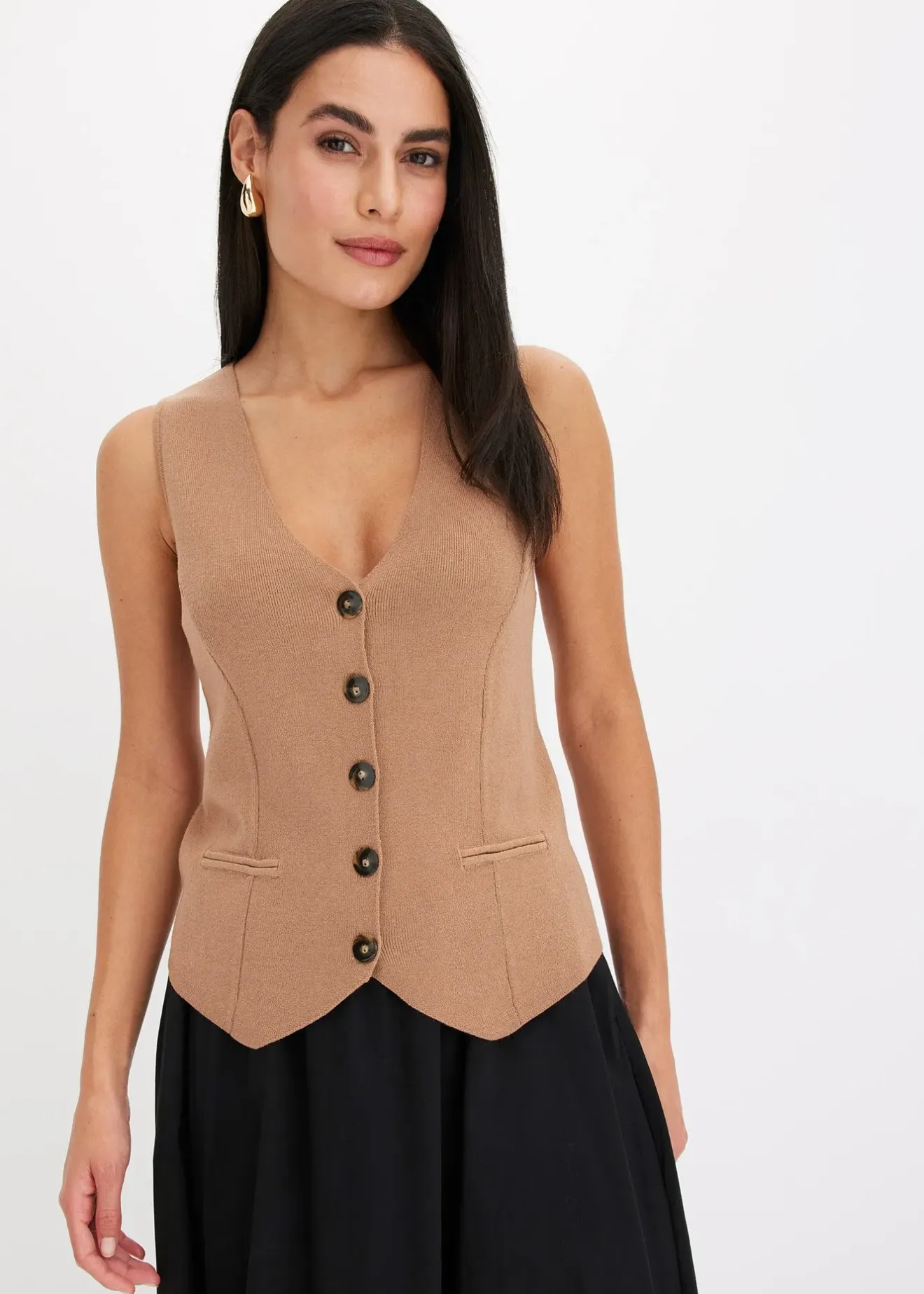 bonprix Gilet sans manches en maille|Femme Maille|Vestes & Manteaux