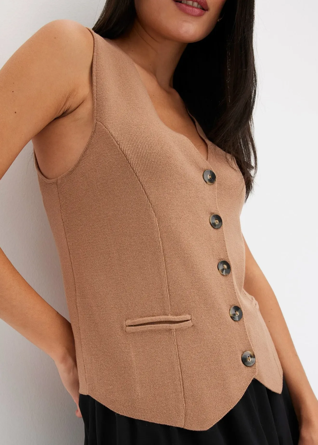 bonprix Gilet sans manches en maille|Femme Maille|Vestes & Manteaux