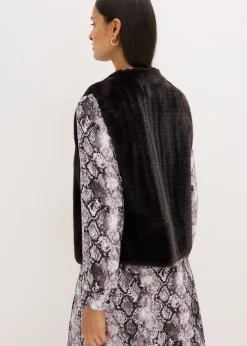 bonprix Gilet sans manches en peluche|Femme Vestes & Manteaux