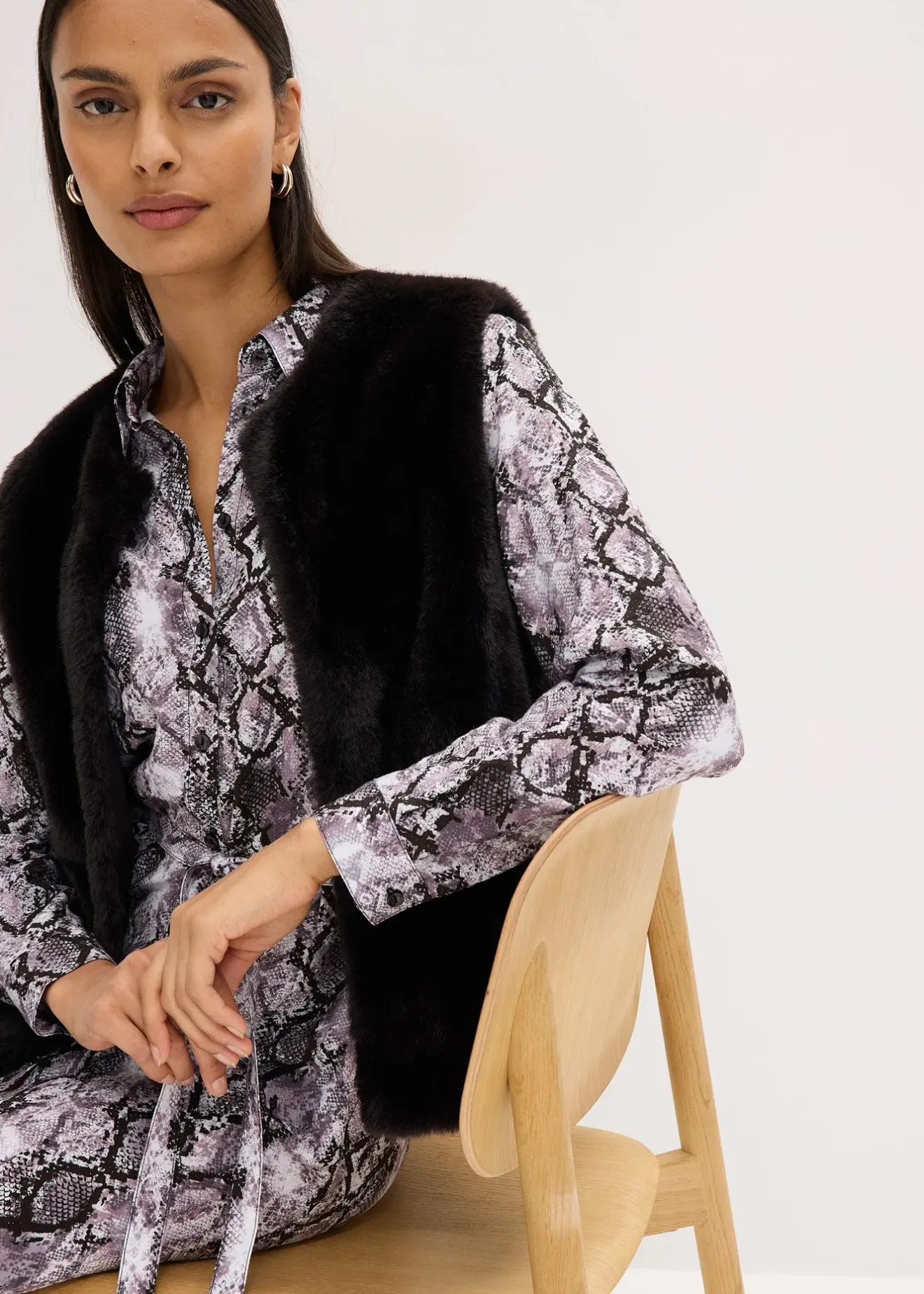 bonprix Gilet sans manches en peluche|Femme Vestes & Manteaux