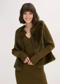 Femme bonprix Vestes & Manteaux|Gilet sans manches en peluche