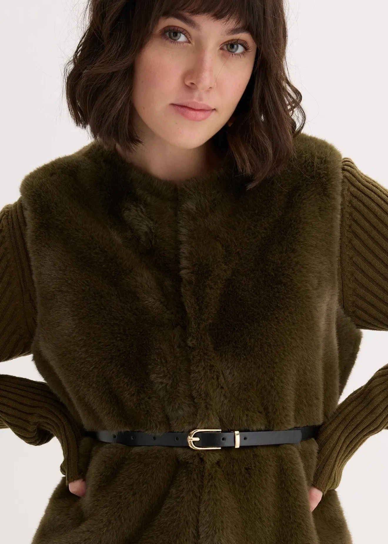 Femme bonprix Vestes & Manteaux|Gilet sans manches en peluche