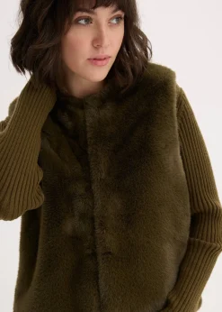 Femme bonprix Vestes & Manteaux|Gilet sans manches en peluche