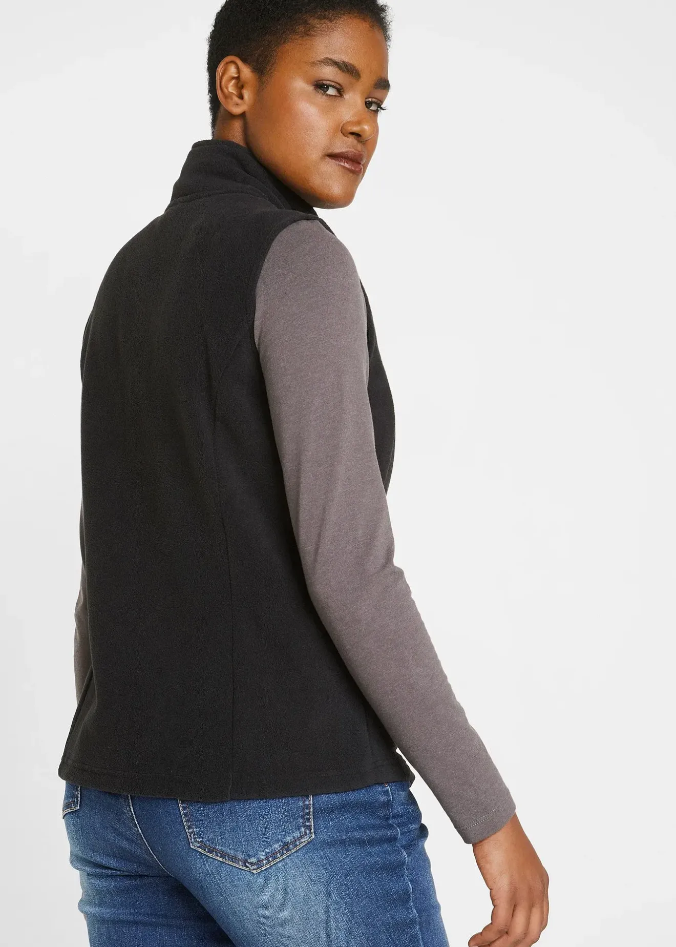 bonprix Gilet sans manches en polaire avec poches|Femme Sweats|Vestes & Manteaux