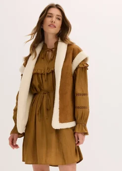 bonprix Gilet sans manches en sherpa|Femme Vestes & Manteaux