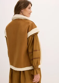 bonprix Gilet sans manches en sherpa|Femme Vestes & Manteaux