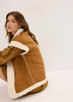 bonprix Gilet sans manches en sherpa|Femme Vestes & Manteaux