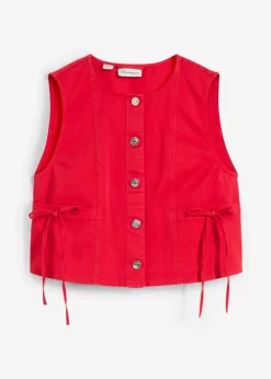 bonprix Gilet sans manches en twill de coton extensible|Femme Vestes & Manteaux