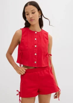 bonprix Gilet sans manches en twill de coton extensible|Femme Vestes & Manteaux