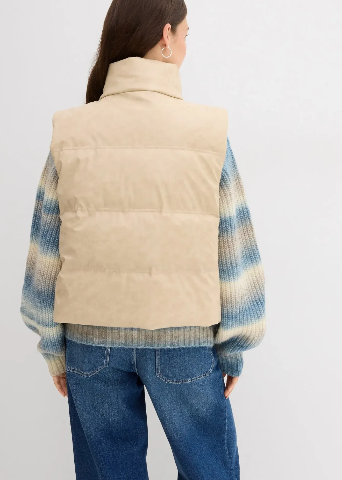 bonprix Gilet sans manches enduit et matelassé|Femme Vestes & Manteaux