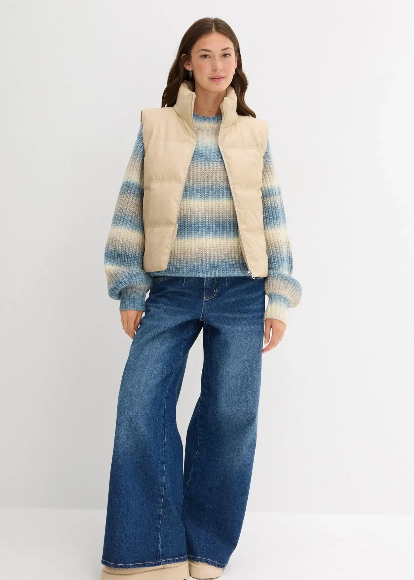 bonprix Gilet sans manches enduit et matelassé|Femme Vestes & Manteaux