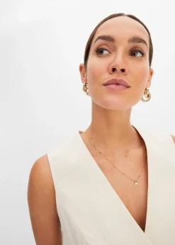 bonprix Gilet sans manches et short en lin mélangé|Femme Blazers|Pantalons