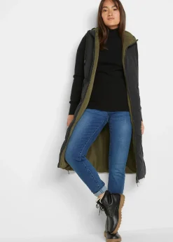 Femme bonprix Vestes & Manteaux|Gilet sans manches matelassé réversible en polyester recyclé avec capuche