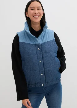 Femme bonprix Vestes & Manteaux|Gilet sans manches matelassé en jean