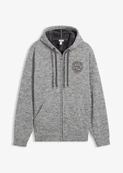 bonprix Gilet zippé à capuche avec doublure peluche|Homme Vêtements Thermiques|Sweats