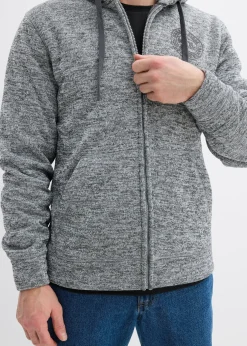 bonprix Gilet zippé à capuche avec doublure peluche|Homme Vêtements Thermiques|Sweats