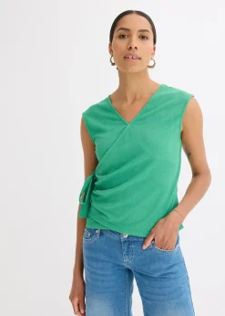 bonprix Haut esprit cache-cœur en jersey crêpe|Femme T-Shirts & Tops