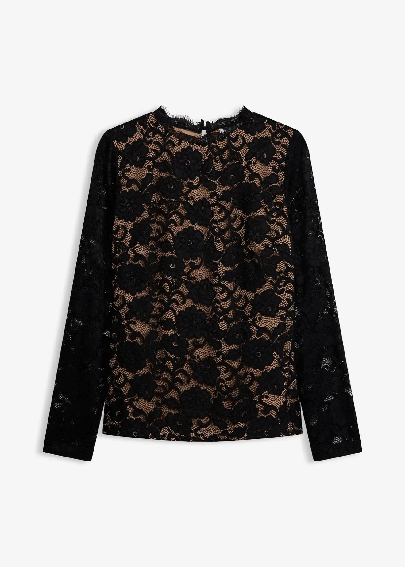 Femme bonprix Mode Festive|T-Shirts & Tops|Haut manches longues en dentelle