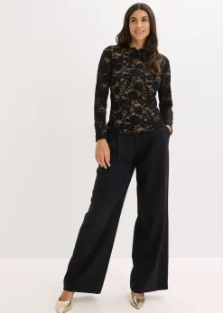 Femme bonprix Mode Festive|T-Shirts & Tops|Haut manches longues en dentelle