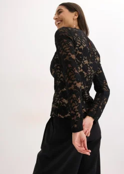 Femme bonprix Mode Festive|T-Shirts & Tops|Haut manches longues en dentelle