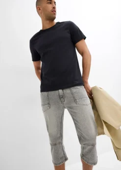 Homme bonprix Jeans|Jean 3/4 droit, Regular, droit